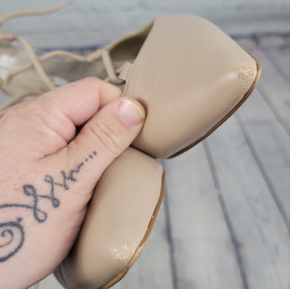 SAKS FIFTH AVENUE | Estyn light nude lace up point flats - Picture 8 of 12